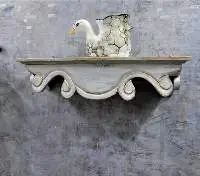 Wall Shelf - Pooja Shelf White Gold Color