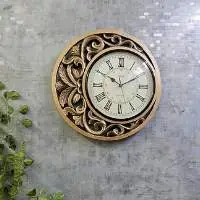 Wooden Round Analog Wall Clock