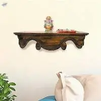 Wall Shelf - Pooja Shelf-Wallnut Coffee Shade