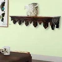 Wall Shelf - Pooja Shelf - Coffee Wallnut Colour