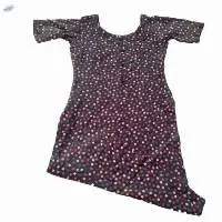 Ladies Navy Blue Dotted Printed Cotton Kurti