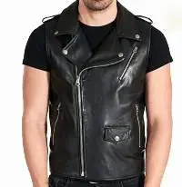 Sleeveless Leather Jacket