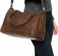 Zip Satchel Leather Bag