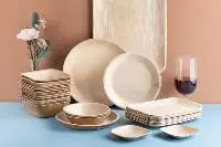Large Round Areca Plates 10, Set of 8