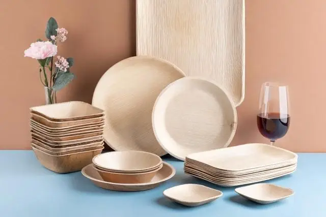 Large Round Areca Plates 10, Set of 8
