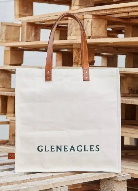 Canvas Bag with Leather Handel