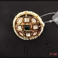 Green &amp; White stone Earring