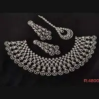 White stone necklace with Silver polish