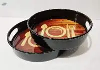 Enamel Metal Serving (Tray Set of - 2)