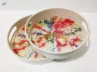 Enamel Metal Serving (Tray Set of - 2)