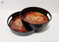 Enamel Metal Serving (Tray Set of - 2)