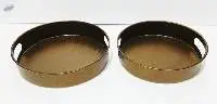 Gold Textured Metal Serving (Tray Set of - 2)