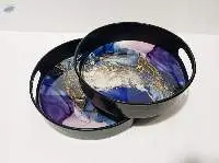 Enamel Metal Serving (Tray Set of - 2)