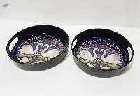 Enamel Metal Serving (Tray Set of - 2)