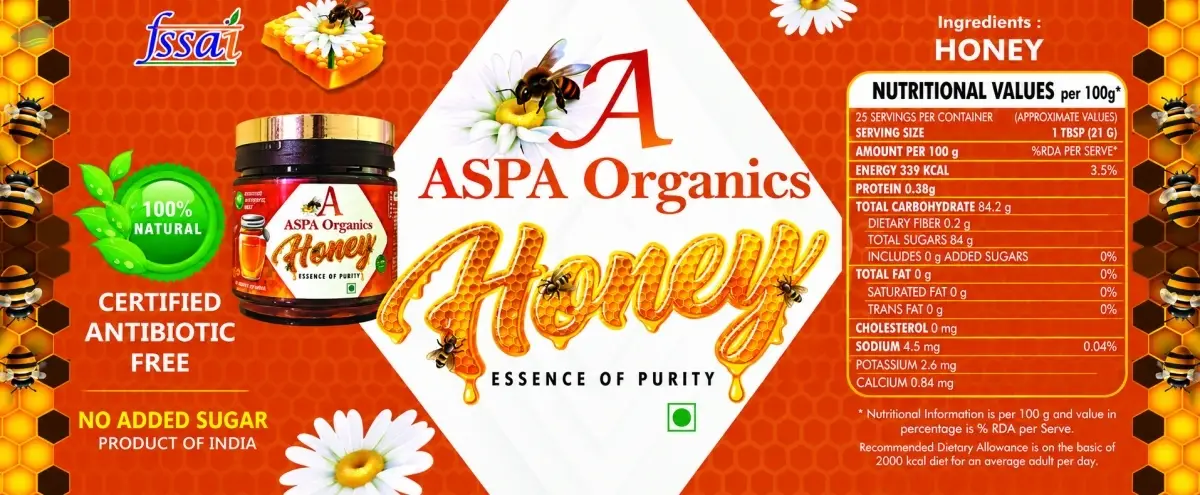 Pure Organic Honey (1Kg jar)