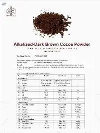 Alkalized Dark Brown Cocoa Powder