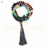 7 Chakra Gemstone Knotted Mala Necklace