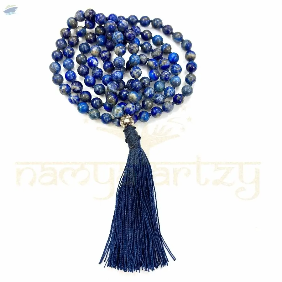 Lapis Lazuli Stone Knotted Mala Necklace