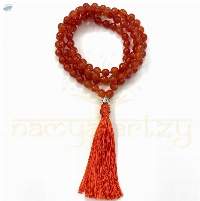 Carnelian Beads Knotted Mala Necklace