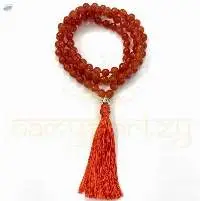 Carnelian Beads Knotted Mala Necklace