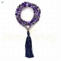 Faceted Blue Onyx Knotted Mala 108 Beads