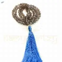 Faceted Grey Onyx Knotted Mala 108 Beads