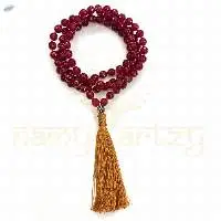 Faceted Red Onyx Knotted Mala108 Beads