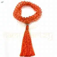 Faceted Carnelian OnyxKnotted Mala 108 Beads