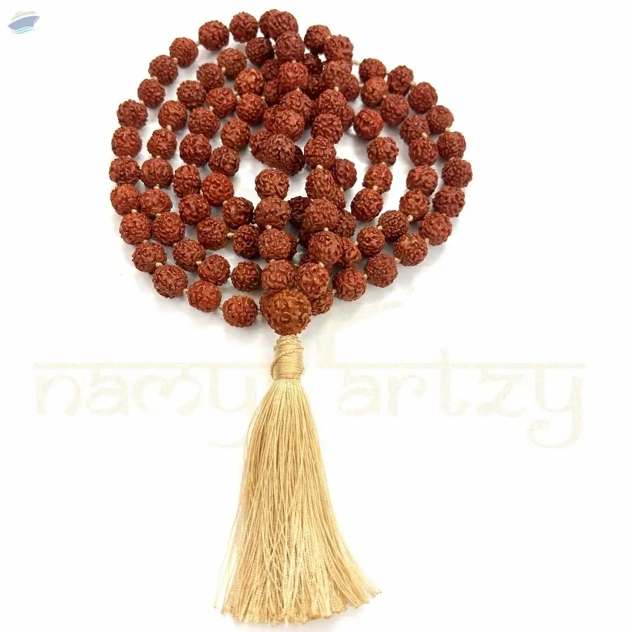 Rudraksha Mix Faces 12mm Knotted Mala 108 Beads