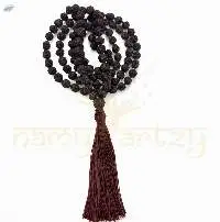 Black Rudraksha 8mm Knotted Mala 108 Beads
