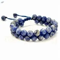 Handmade Sodalite 8mm Gems Double Line Bracelet