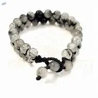 Handmade Black Rutile 8mm GemsDouble Line