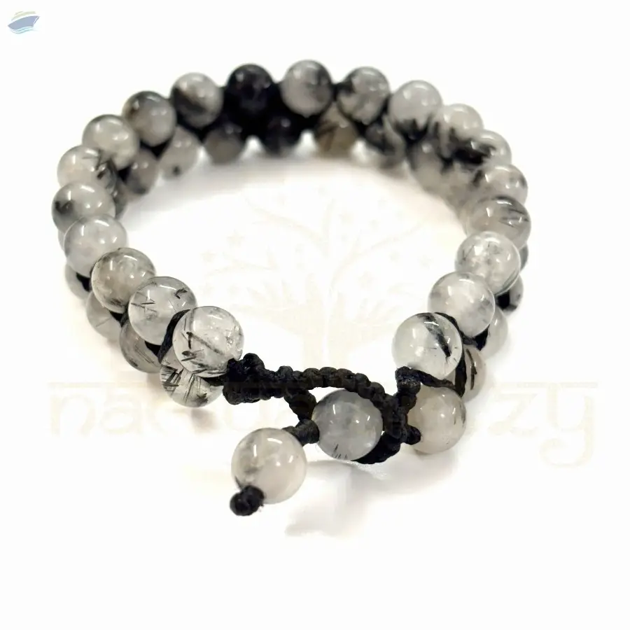 Handmade Black Rutile 8mm GemsDouble Line