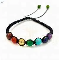 Handmade 7 Chakra Gemstone Macrame Bracelet
