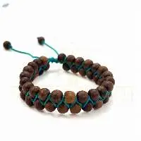 Handmade Dark Tulsi Double Line Bracelet