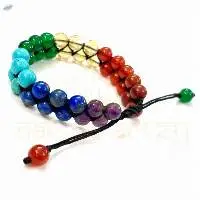 Handmade 7 Chakra  8mm Gems Double Line Bracelet