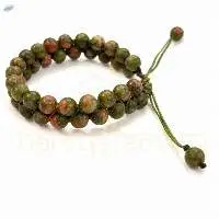 Handmade Unakite Quartz Double Line Bracelet