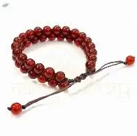Handmade Red Onyx Double Line Bracelet