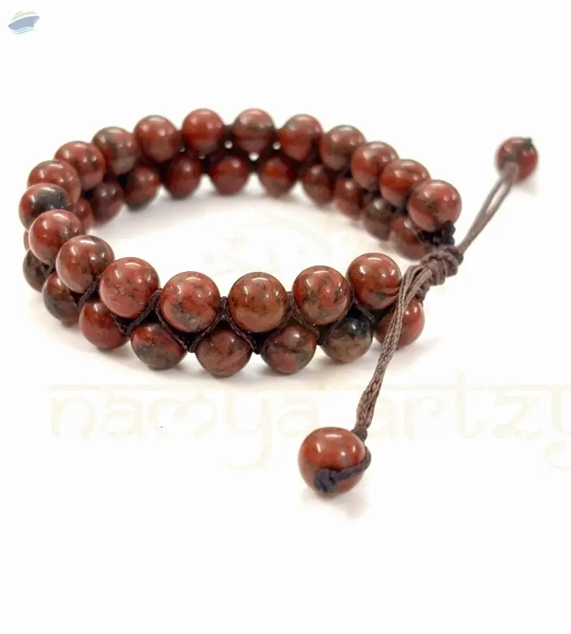 Handmade Red Jasper Onyx Double Line Bracelet