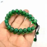 Handmade Green Onyx Double Line Bracelet