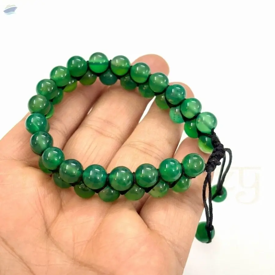 Handmade Green Onyx Double Line Bracelet