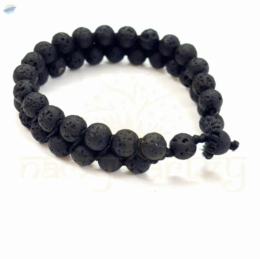 Handmade Volcano Lava Double Line Bracelet