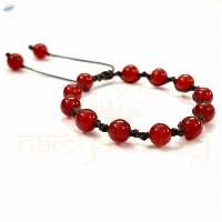 Handmade Red Black Onyx Gemstone Bracelet