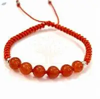 Handmade Carnelian Gemstone Macrame Bracelet