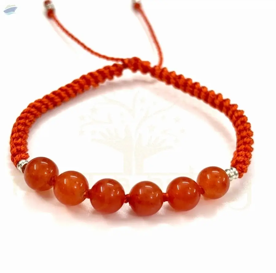 Handmade Carnelian Gemstone Macrame Bracelet