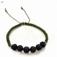 Handmade Volcano Lava Gemstone Macrame Bracelet