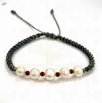 Handmade Fresh Water Pearls Macrame Bracelet