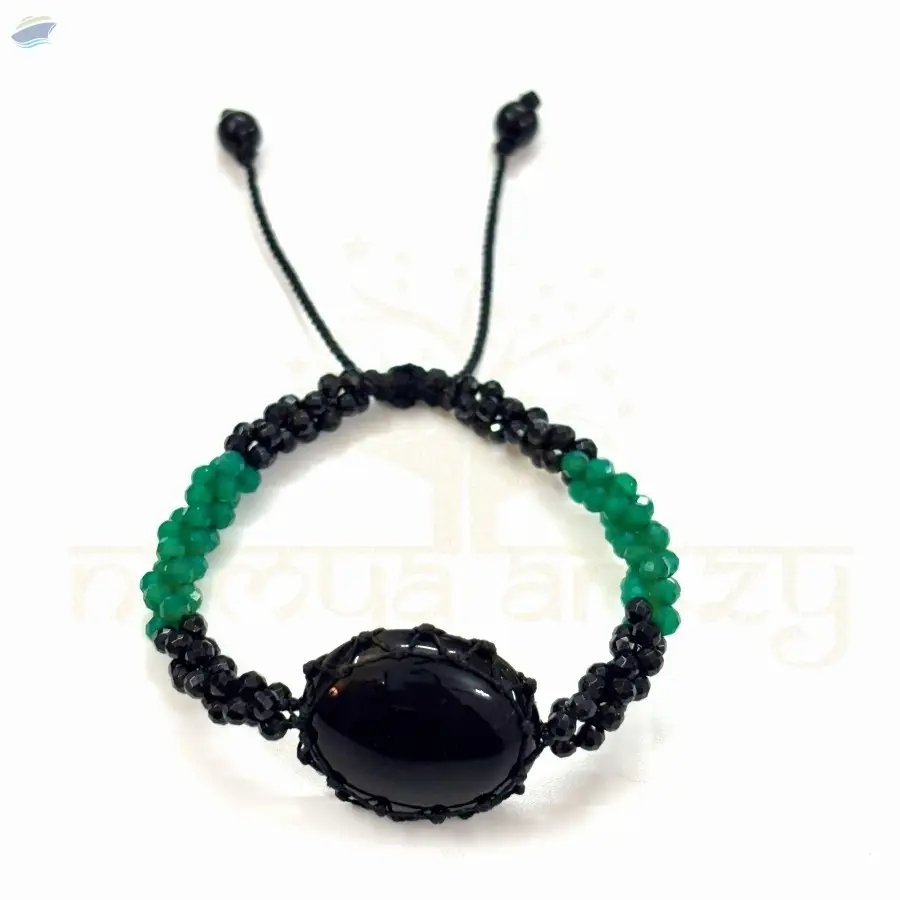 Handmade Black Onyx-Green Aventurine Gemstone
