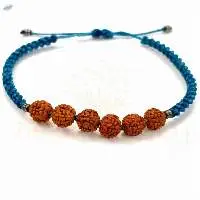 Handmade 8mm Rudraksha Macrame Shiva Bracelet