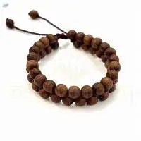 Handmade Dark Tulsi Wood Double Line Bracelet